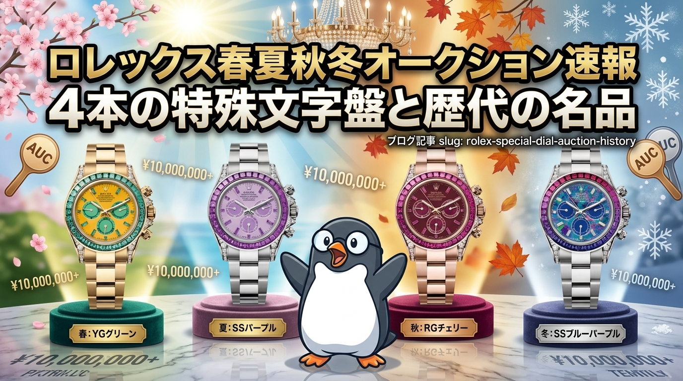 ロレックス春夏秋冬オークション速報|4本の特殊文字盤と歴代の名品